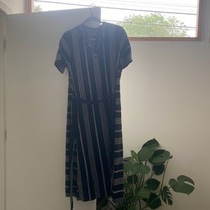 Ace & Jig navy stripe midi dress size small